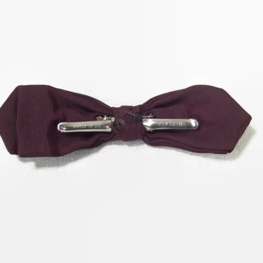 Vintage MCM Clip on Burgundy Bow Tie